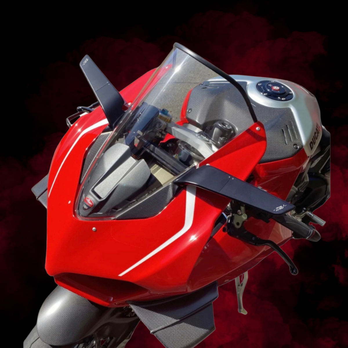 Image showcasing DUCATI Panigale V2 / V4 Stealth Mirrors 2018-2023 – ZIIV PROJECT
